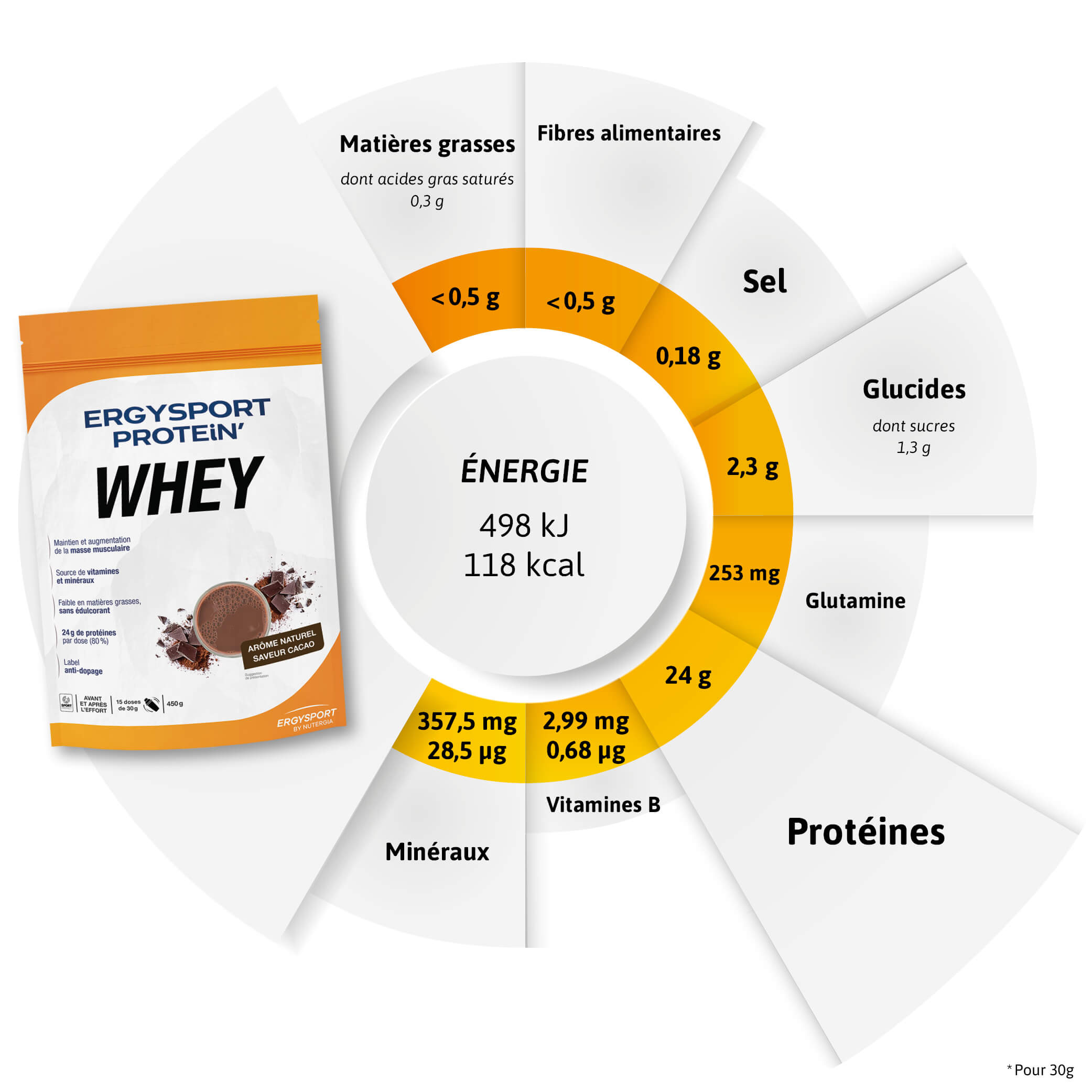 Composition ERGYSPORT WHEY Cacao